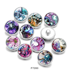 20MM   Pattern   Print   glass  snaps buttons