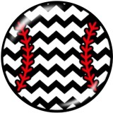 20MM  Baseball  Pattern  Print   glass  snaps buttons