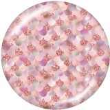 20MM   Clover   Flower   Print   glass  snaps buttons