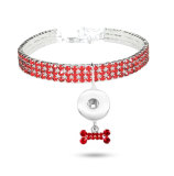 Three-row elastic rhinestone pet collar cat and dog jewelry rhinestone collar fit  1 18&20MM snap buttom snap jewelry