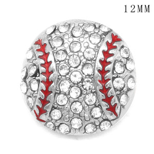 Baseball Football bullet 12MM snap silver plated  interchangable snaps jewelry