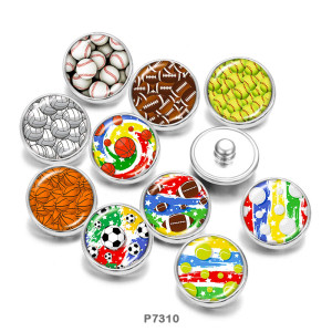 20MM   Volleyball   Basketball   Print   glass  snaps buttons