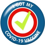 20MM   I  Got my vaccine   Print   glass  snaps buttons
