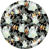 20MM  skull   Halloween   Pattern  Print   glass  snaps buttons