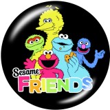 20MM   Cartoon   Sesame  Friends  Print   glass  snaps buttons