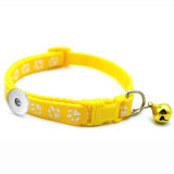 Footprint Bell Collar Dog Cat Collar Collar Collar Teddy Small Dog Special fit  1 18&20MM snap buttom snap jewelry