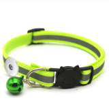 Pet reflective collar cat head safety buckle collar bell cat head collar pet accessories fit  1 18&20MM snap buttom snap jewelry