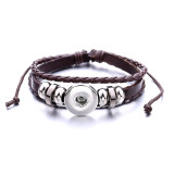 1 buttons leather with rhinestone new type adjustable Bracelet fit 20mm snaps chunks