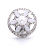 20MM  design metal snap silver  Plated with Rhinestone snap button