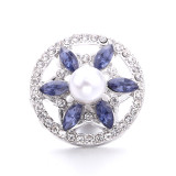 20MM  design metal snap silver  Plated with Rhinestone snap button