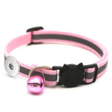 Pet reflective collar cat head safety buckle collar bell cat head collar pet accessories fit  1 18&20MM snap buttom snap jewelry