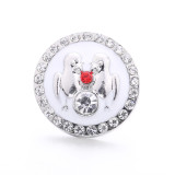 20MM Christmas mother's day design metal snap silver  Plated with Rhinestone snap button