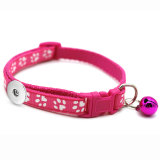 Footprint Bell Collar Dog Cat Collar Collar Collar Teddy Small Dog Special fit  1 18&20MM snap buttom snap jewelry