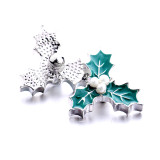 20MM Christmas mother's day design metal snap silver  Plated with Rhinestone snap button