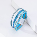 Women's multi-layer diamond bracelet leather bracelet
