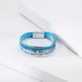 Multilayer bracelet personality fashion diamond starfish bracelet ladies leisure holiday style small round bead jewelry