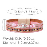 Oval Demon Eye Bracelet Long Double Loop Leather Bracelet Winding Diamond Leather Cord Bracelet