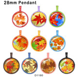 10pcs/lot   maple  leaves   glass picture printing products of various sizes  Fridge magnet cabochon