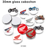 10pcs/lot  motorcycle Car  glass picture printing products of various sizes  Fridge magnet cabochon