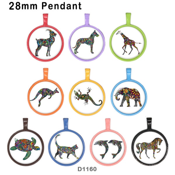 10pcs/lot  Cat  Elephant  Horse  glass picture printing products of various sizes  Fridge magnet cabochon