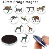 10pcs/lot  Cat  Elephant  Horse  glass picture printing products of various sizes  Fridge magnet cabochon