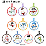 10pcs/lot  Snowman   glass picture printing products of various sizes  Fridge magnet cabochon