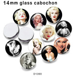10pcs/lot   Famous stars   glass picture printing products of various sizes  Fridge magnet cabochon