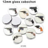 10pcs/lot   Pistol   glass picture printing products of various sizes  Fridge magnet cabochon