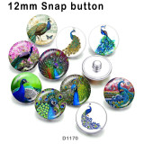 10pcs/lot  peacock  glass picture printing products of various sizes  Fridge magnet cabochon