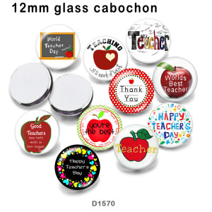 10pcs/lot words  Apple  glass picture printing products of various sizes  Fridge magnet cabochon