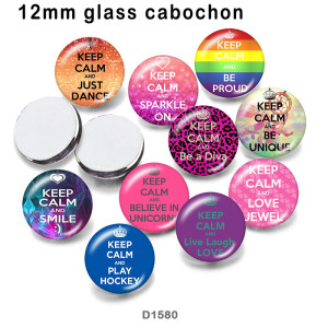 10pcs/lot  Keep calm  glass picture printing products of various sizes  Fridge magnet cabochon