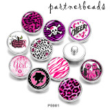 Painted metal Painted metal 20mm snap buttons  snap buttons  skull  Ribbon  Print