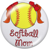Painted metal Painted metal 20mm snap buttons  snap buttons  Baseball   MOM CHEER