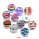 Painted metal 20mm snap buttons   multicolor Leopard   Pattern   Print