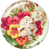 Painted metal 20mm snap buttons  Flower  Print