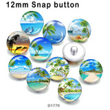 10pcs/lot  beach  glass picture printing products of various sizes  Fridge magnet cabochon