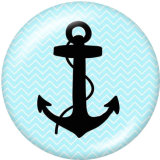 Painted metal 20mm snap buttons  Ship's   anchor   Print  Beach Ocean