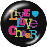Painted metal CHEER 20mm snap buttons  snap buttons  Dance  Print