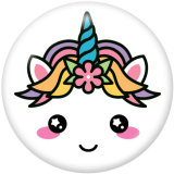 Painted metal 20mm snap buttons   Unicorn  Print