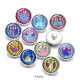 Painted metal 20mm snap buttons  Cartoon   princess    Print