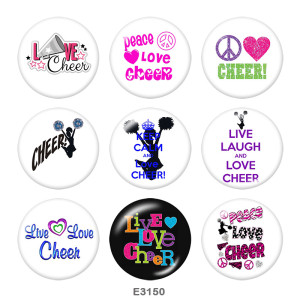 Painted metal CHEER 20mm snap buttons  snap buttons  Dance  Print