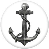 Painted metal 20mm snap buttons  Ship's   anchor   Print Beach Ocean
