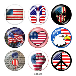Painted metal Painted metal 20mm snap buttons  snap buttons Independence Day USA  Flag  Print