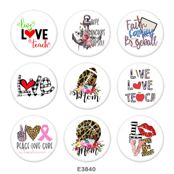 Painted metal Painted metal 20mm snap buttons  snap buttons  Love  Print