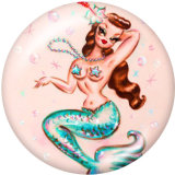 Painted metal Painted metal 20mm snap buttons  snap buttons  Hippocampus  Mermaid  Print