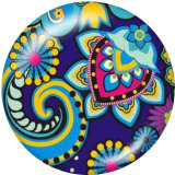 Painted metal 20mm snap buttons Bohemia  Pattern  Print