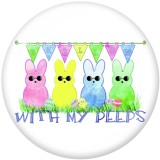 Painted metal 20mm snap buttons  rabbit   Print