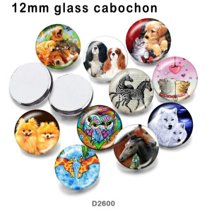 10pcs/lot  Cat  Dog  glass picture printing products of various sizes  Fridge magnet cabochon