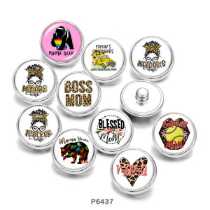Painted metal Painted metal 20mm snap buttons  snap buttons  MOM   Print