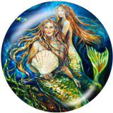 Painted metal 20mm snap buttons  Mermaid   Print